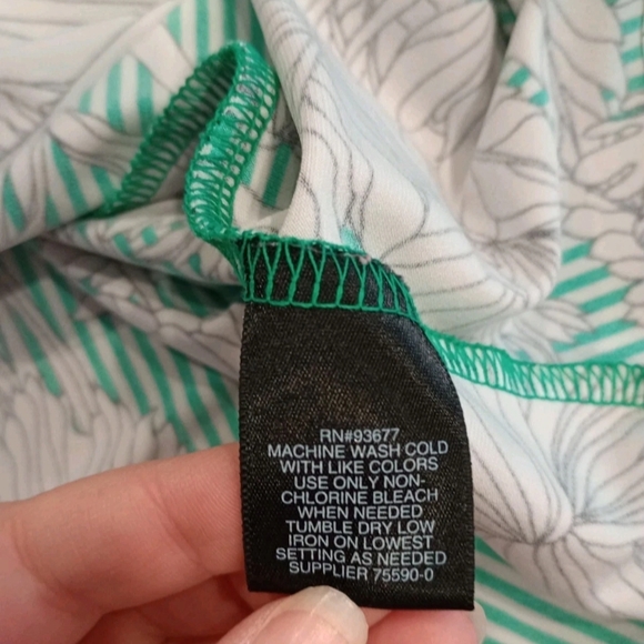 Liz Claiborne Green Floral Dress XL - Picture 3 of 7